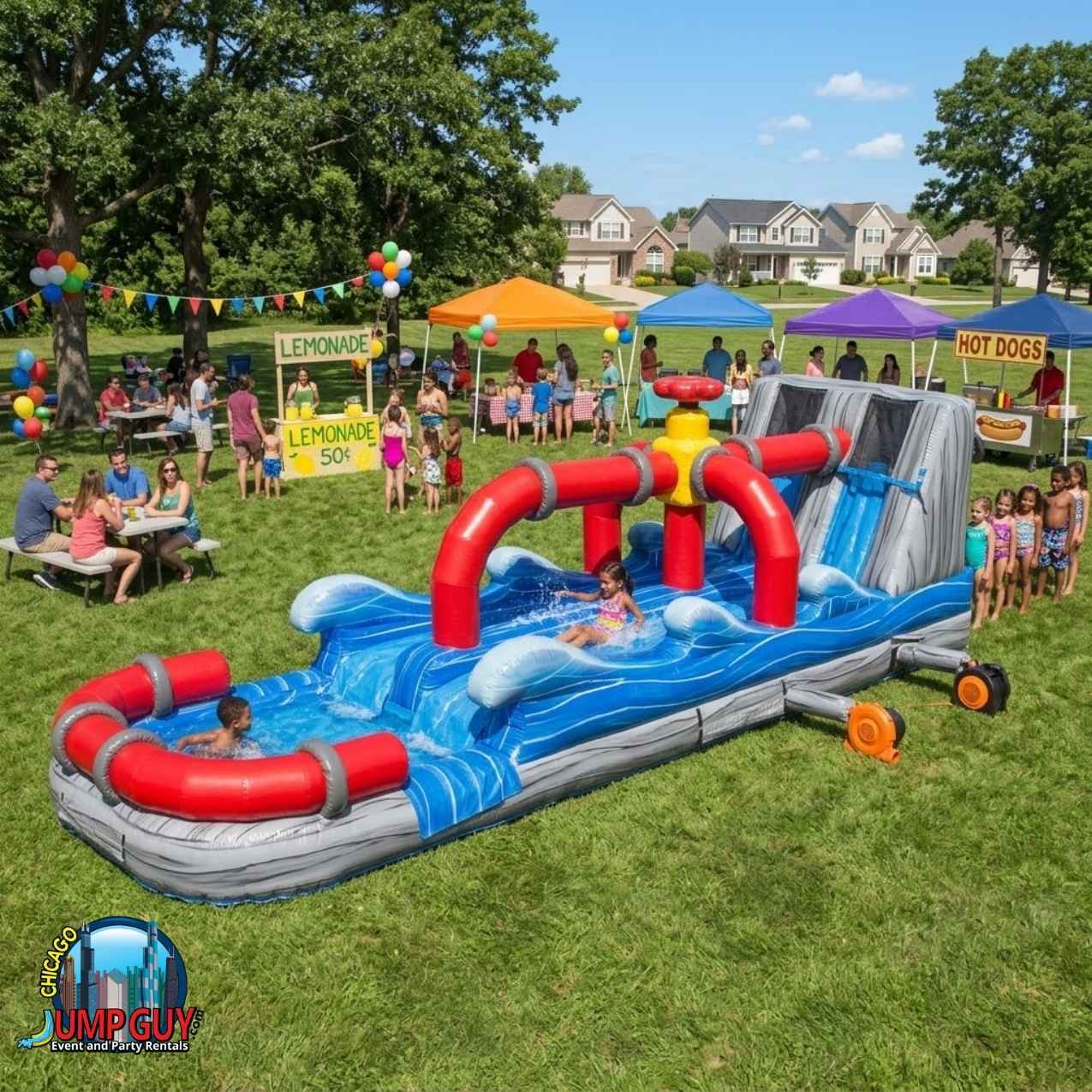 Faucet Slip N Slide w Splash Pool rental for Lake Forest IL events in ZIP code 60045