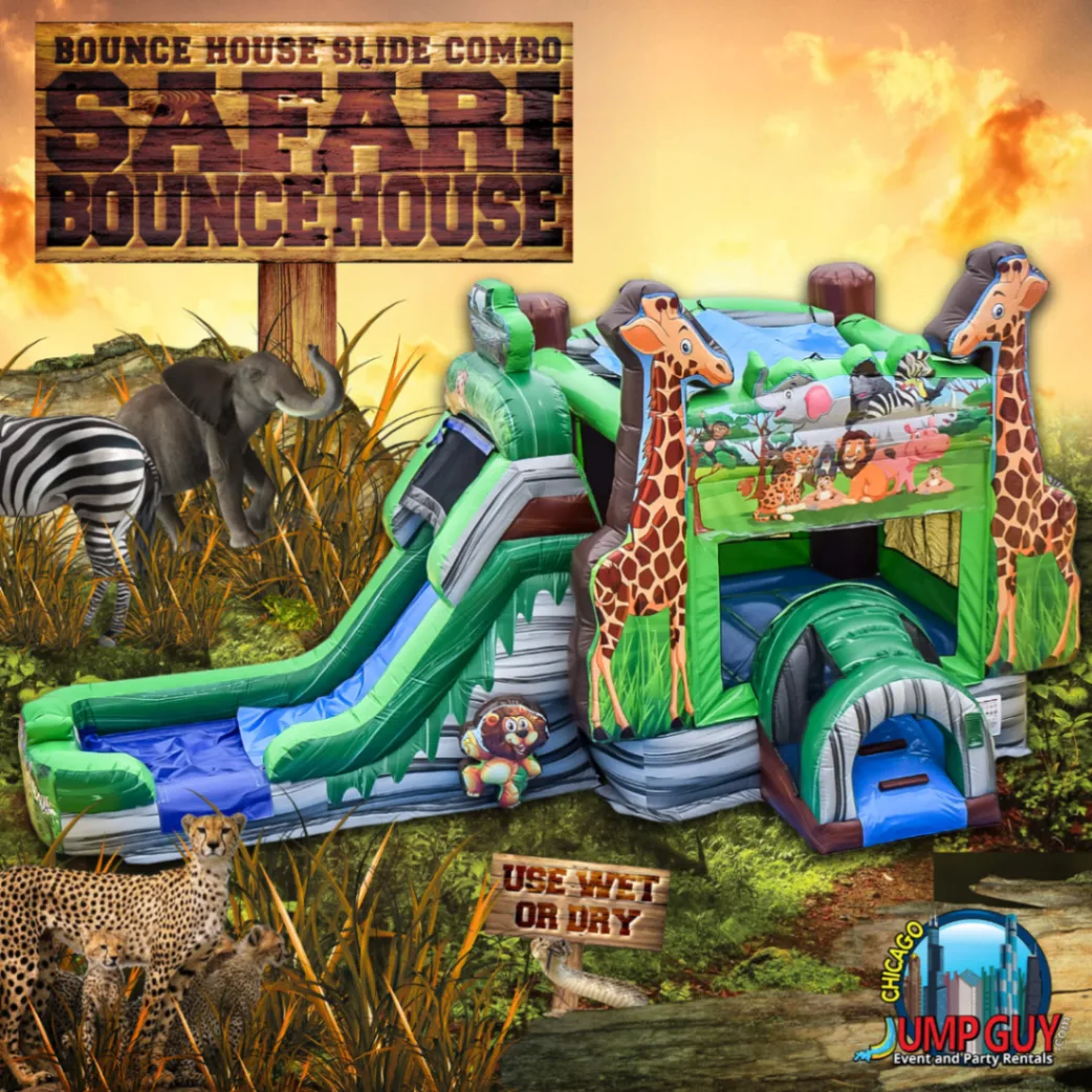 Safari Bounce and Slide Chicago rental for Lake Forest IL events in ZIP code 60045